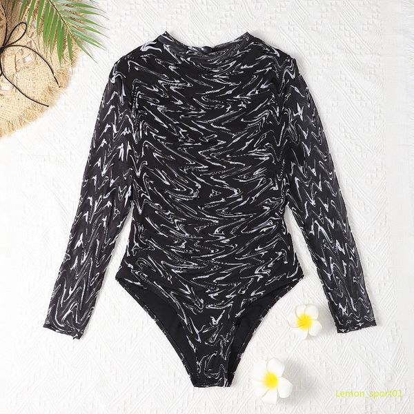 lemon one piece mesh long sleeve ladies swimwear designer letter print women's bikini summer swimsuit 05, White;black
lemon one piece mesh long sleeve ladies swimwear designer letter print women's bikini summer swimsuit 05, White;black