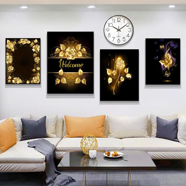 paintings light luxury gold rose painting flower hd canvas prints art wall decor abstract picture for living room home decoration
paintings light luxury gold rose painting flower hd canvas prints art wall decor abstract picture for living room home decoration