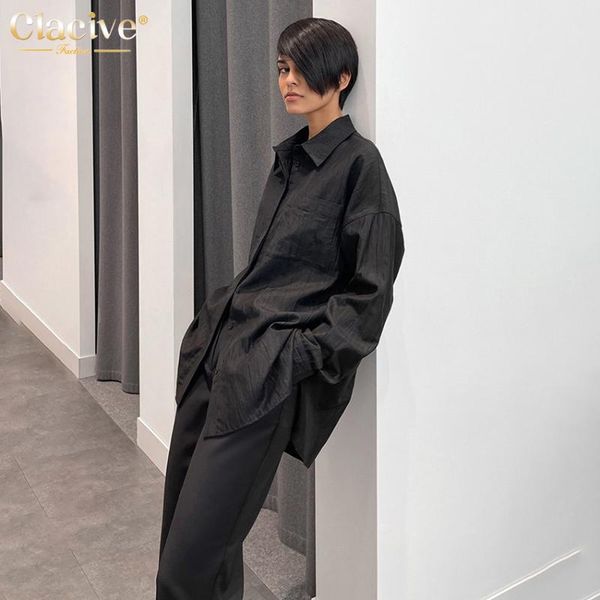 women's two piece pants clacive fashion black women suit fall clothe 2021 casual long sleeve shirt matching set vintage loose 2 pant, White
women's two piece pants clacive fashion black women suit fall clothe 2021 casual long sleeve shirt matching set vintage loose 2 pant, White