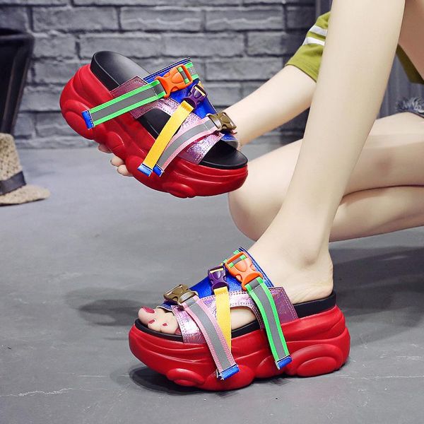 slippers summer women 2021 high platform wedges sandals 8cm heels outside flip-flops fashion colorful white sneakers, Black
slippers summer women 2021 high platform wedges sandals 8cm heels outside flip-flops fashion colorful white sneakers, Black