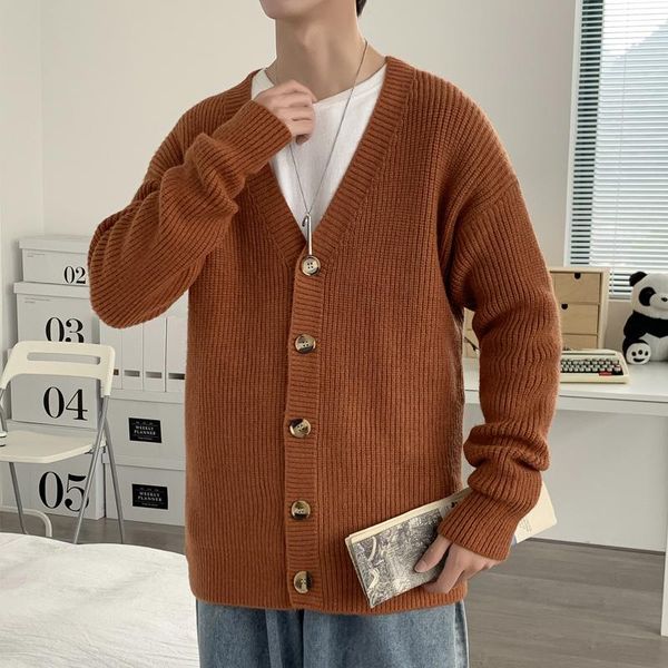 men's sweaters 2021 korean fashion sweater men autumn winter single-breasted cardigan outwear male black gray khaki casual knitwear coa, White;black
men's sweaters 2021 korean fashion sweater men autumn winter single-breasted cardigan outwear male black gray khaki casual knitwear coa, White;black
