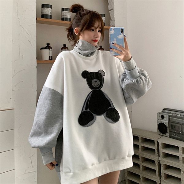 2021 new winter oversized bear fashion sleeve women splice sweatshirts streetwear ye4l, Black
2021 new winter oversized bear fashion sleeve women splice sweatshirts streetwear ye4l, Black
