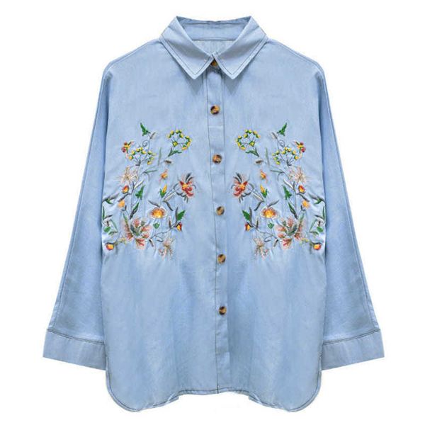 perhaps u jean denim blue floral embroidery turn down collar button shirt long sleeve casual women b0164 210529, White
perhaps u jean denim blue floral embroidery turn down collar button shirt long sleeve casual women b0164 210529, White