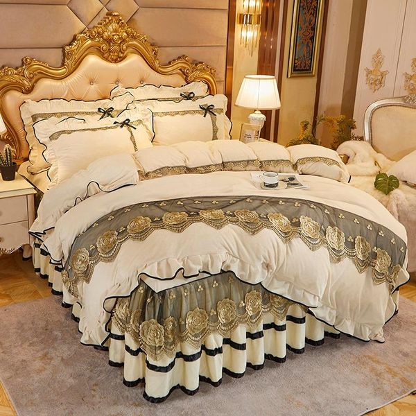 bedding sets beige plush soft warm crystal velvet princess lace set luxury 1/3pcs duvet/quilt cover pillowcases home textile
bedding sets beige plush soft warm crystal velvet princess lace set luxury 1/3pcs duvet/quilt cover pillowcases home textile