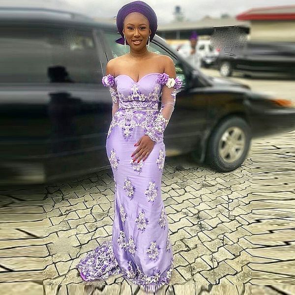 lavender prom dresses lace flowers appliques off the shoulder aso ebi mermaid evening dress long sleeves robe de soiree, Black;red
lavender prom dresses lace flowers appliques off the shoulder aso ebi mermaid evening dress long sleeves robe de soiree, Black;red