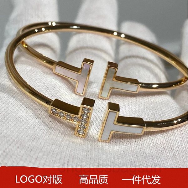 s925 silver double t bracelet fritillaria inlaid with diamond 18 rose gold double white women's gift, Black
s925 silver double t bracelet fritillaria inlaid with diamond 18 rose gold double white women's gift, Black