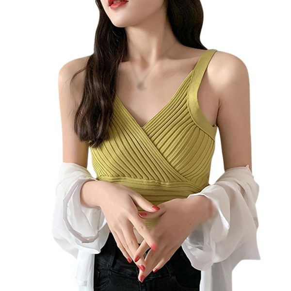 women's tanks & camis fashion v-neck pit strip knitted all-match sling sleeveless ladies cross bottoming halter short vest, White
women's tanks & camis fashion v-neck pit strip knitted all-match sling sleeveless ladies cross bottoming halter short vest, White