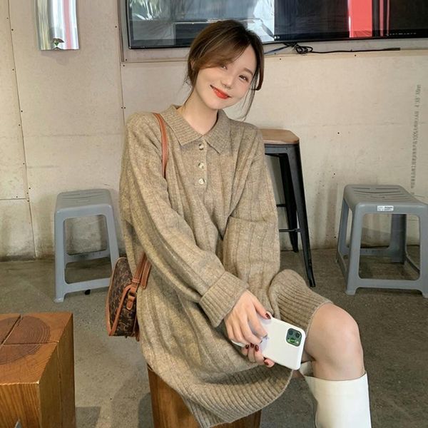 casual dresses 3185 spring fall women knitted dress basic vintage versatile solid color loose waist elegant female mid length, Black;gray
casual dresses 3185 spring fall women knitted dress basic vintage versatile solid color loose waist elegant female mid length, Black;gray
