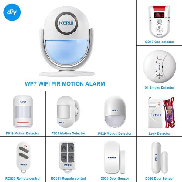 alarm systems kerui wp7 diy security home wifi buglar pir motion sensor smart set wireless siren 120db
alarm systems kerui wp7 diy security home wifi buglar pir motion sensor smart set wireless siren 120db
