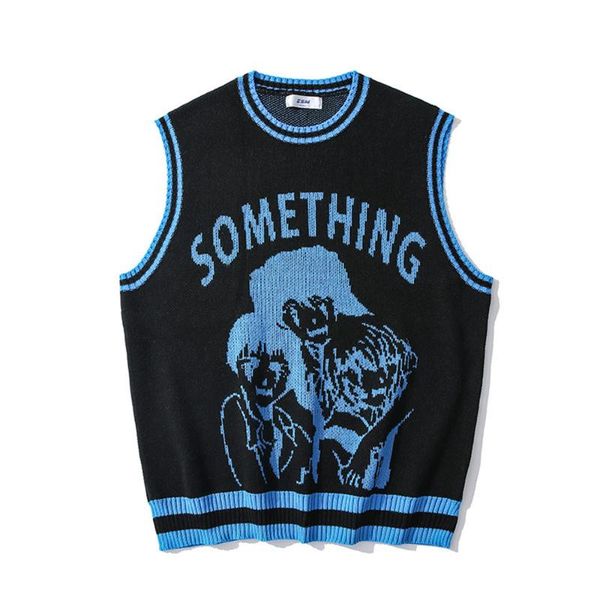 men's vests 2021 college knitted vest sweaters men street hip hop casual band cartoons anime pattern o-neck sleeveless, Black;white
men's vests 2021 college knitted vest sweaters men street hip hop casual band cartoons anime pattern o-neck sleeveless, Black;white