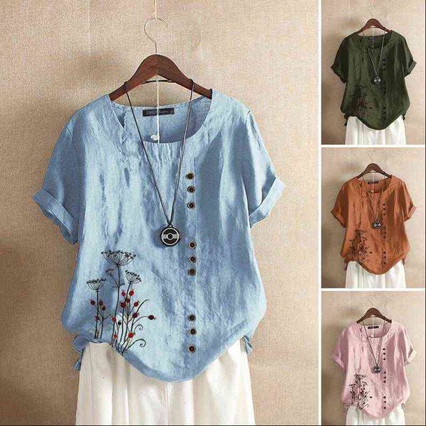 womens shirts vintage printed blouse elegant summer tee button cotton blusa female short sleeve tunic plus size 5xl, White
womens shirts vintage printed blouse elegant summer tee button cotton blusa female short sleeve tunic plus size 5xl, White