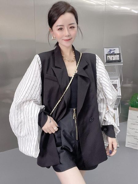 women's suits & blazers 2021 spring autumn womens casual loose patchwork striped blazer office ladies korean fashion double-breasted no, White;black
women's suits & blazers 2021 spring autumn womens casual loose patchwork striped blazer office ladies korean fashion double-breasted no, White;black