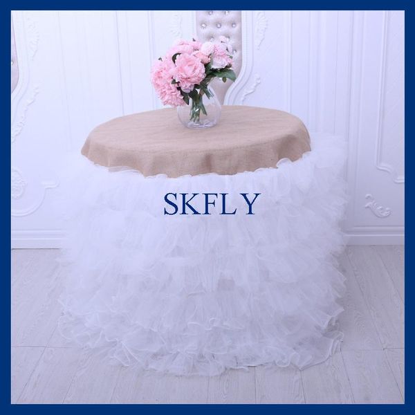 sk005a wedding elegant 30'' round, 30'' drop, white tulle cake table cloth with burlap
sk005a wedding elegant 30'' round, 30'' drop, white tulle cake table cloth with burlap
