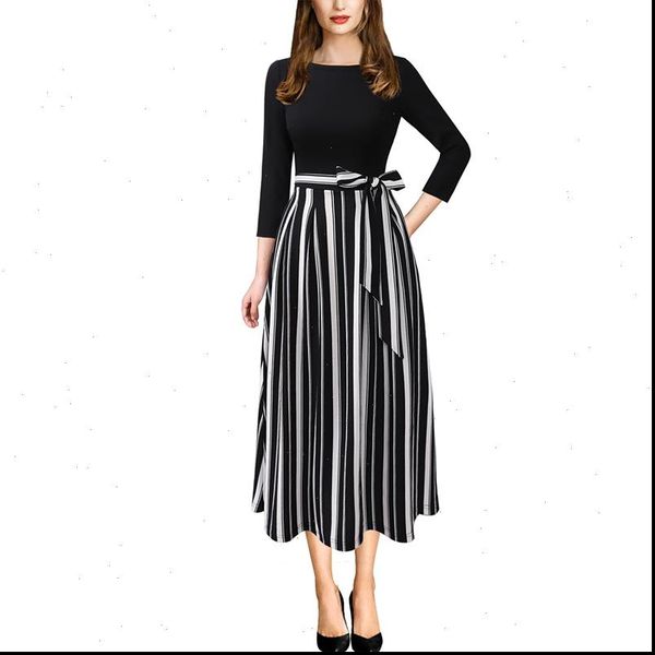 women autumn elegant vintage floral striped check pockets belted work office business party flare a line midi dress 1283, Black;gray
women autumn elegant vintage floral striped check pockets belted work office business party flare a line midi dress 1283, Black;gray