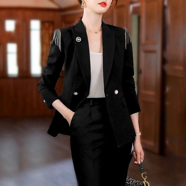 women's two piece pants autumn casual clothes suit office set half sleeve plaids blazer 2 female ls117, White
women's two piece pants autumn casual clothes suit office set half sleeve plaids blazer 2 female ls117, White