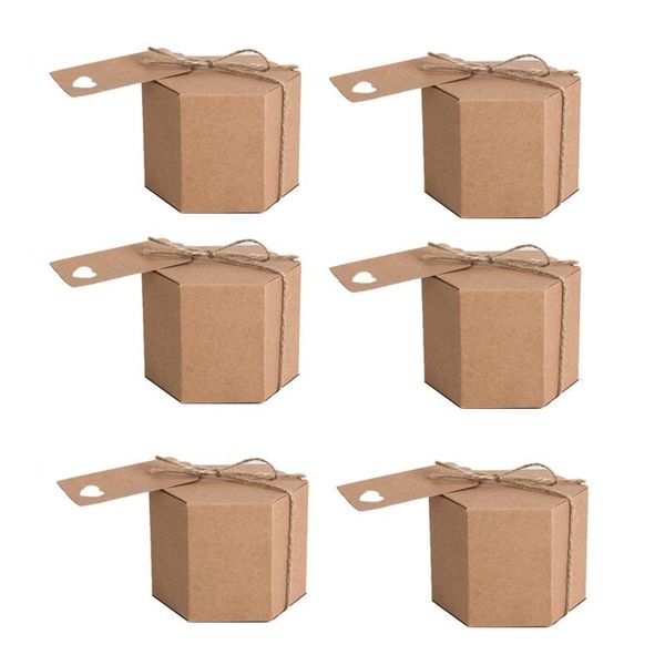 50pcs kraft paper candy box, hexagonal carton candy box gift box, with twine and tag, wedding party supplies
50pcs kraft paper candy box, hexagonal carton candy box gift box, with twine and tag, wedding party supplies