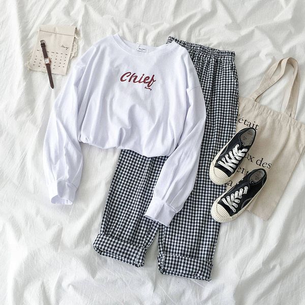 2021 in new two-piece suit: students long-sleeved shirts + chess pants women's clothes 75xl, Gray
2021 in new two-piece suit: students long-sleeved shirts + chess pants women's clothes 75xl, Gray