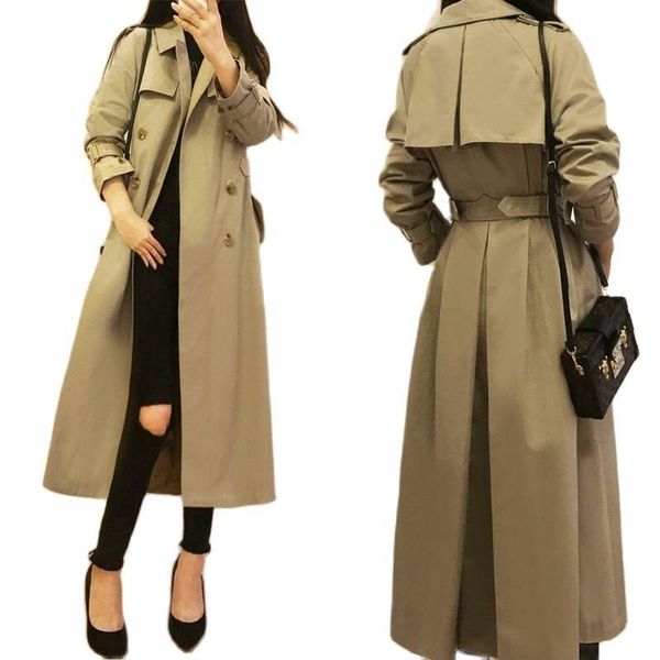 women's trench coats korean style khaki coat women 2021 autumn plus size solid double breasted long-sleeved windbreaker female ropa muj, Tan;black
women's trench coats korean style khaki coat women 2021 autumn plus size solid double breasted long-sleeved windbreaker female ropa muj, Tan;black