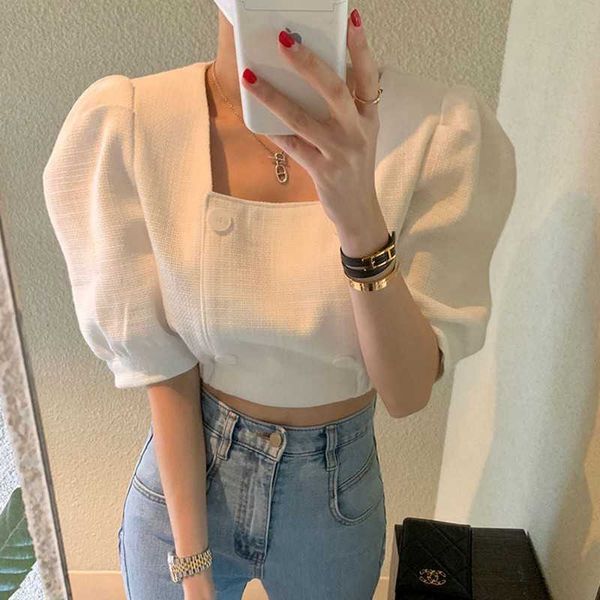 korean elegant fashion short tweed jacket women summer puff sleeve female coat 210531, Black;brown
korean elegant fashion short tweed jacket women summer puff sleeve female coat 210531, Black;brown