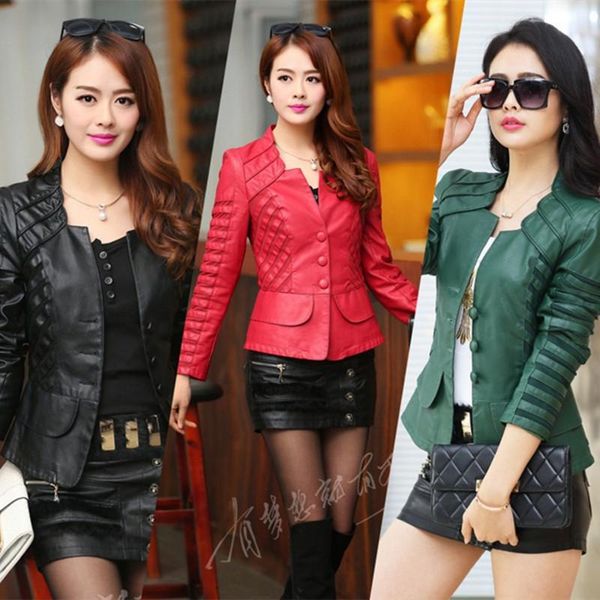 women's leather & faux plus size 4xl soft pu slim motorcycle jackets autumn women red black lady biker y943 
women's leather & faux plus size 4xl soft pu slim motorcycle jackets autumn women red black lady biker y943
