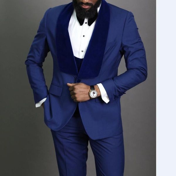 men's suits & blazers royal blue groom tuxedos for wedding with velvet shawl lapel slim fit formal men 3 pieces jacket vest pant africa, White;black
men's suits & blazers royal blue groom tuxedos for wedding with velvet shawl lapel slim fit formal men 3 pieces jacket vest pant africa, White;black