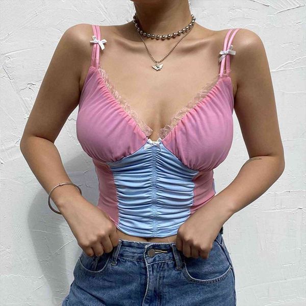 e girl style spaghetti strap women camis v neck with lace cropped y2k summer fashion ribbed solid backless blue, White
e girl style spaghetti strap women camis v neck with lace cropped y2k summer fashion ribbed solid backless blue, White