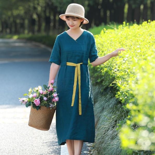 casual dresses flax sleeves hit color lead gowns in autumn. easy literary fans daihuang green long, Black;gray
casual dresses flax sleeves hit color lead gowns in autumn. easy literary fans daihuang green long, Black;gray