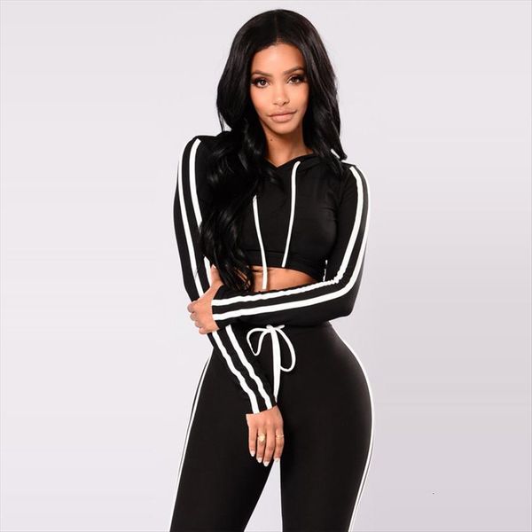2 piece set tracksuits womens pants striped active workout loungewear crop hoodie push up leggings streetwear, White
2 piece set tracksuits womens pants striped active workout loungewear crop hoodie push up leggings streetwear, White