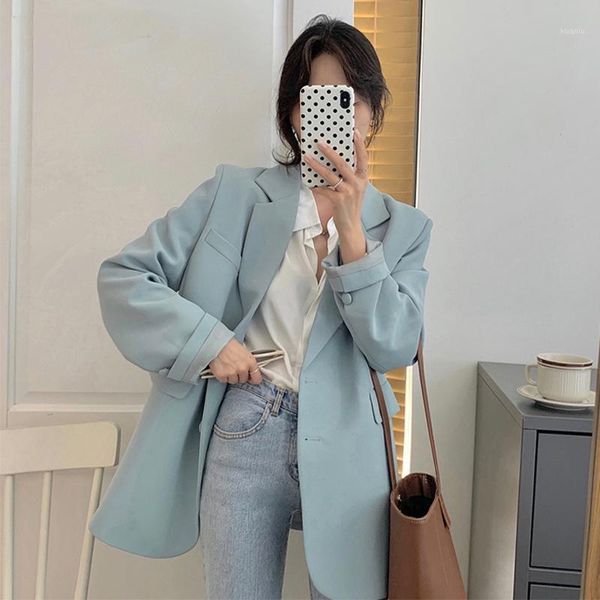 women's suits & blazers spring loose single-breasted women blazer casual notched collar long sleeve female jackets 2021 ladies suit coa, White;black
women's suits & blazers spring loose single-breasted women blazer casual notched collar long sleeve female jackets 2021 ladies suit coa, White;black