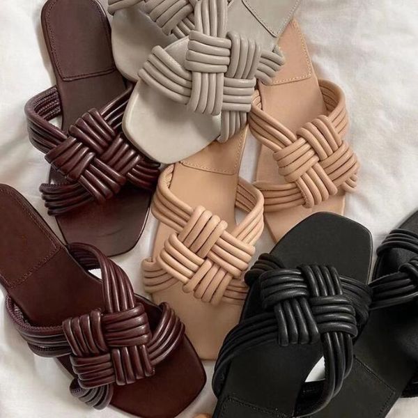 slippers spring/summer 2021 women sandals braided belt knotted flat beach non-slip home durable flip flop, Black
slippers spring/summer 2021 women sandals braided belt knotted flat beach non-slip home durable flip flop, Black