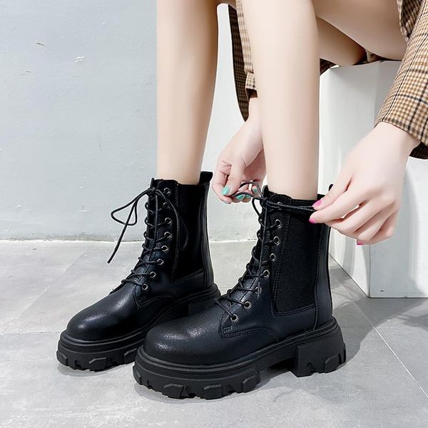 boots weideng women's shoes winter pu round toe rubber soled fashion antiskid flat bottomed female, Black
boots weideng women's shoes winter pu round toe rubber soled fashion antiskid flat bottomed female, Black