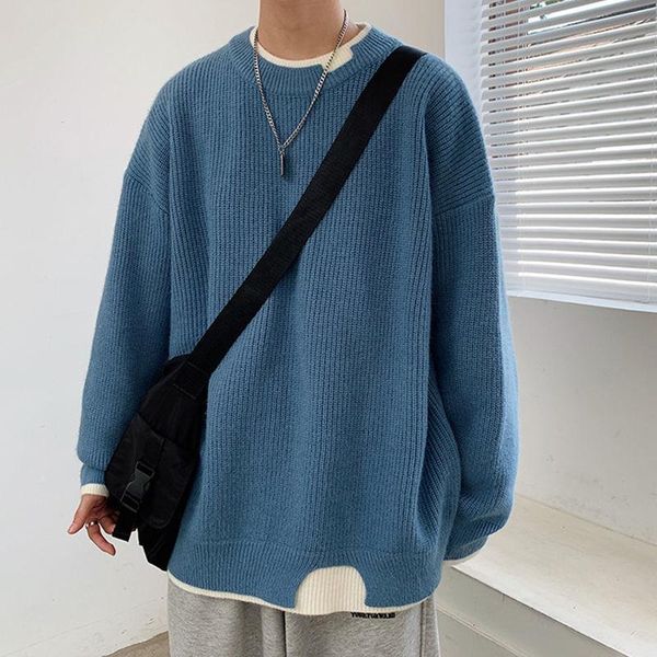 men's sweaters autumn and winter holiday two loose thick sweater solid color coat, White;black
men's sweaters autumn and winter holiday two loose thick sweater solid color coat, White;black