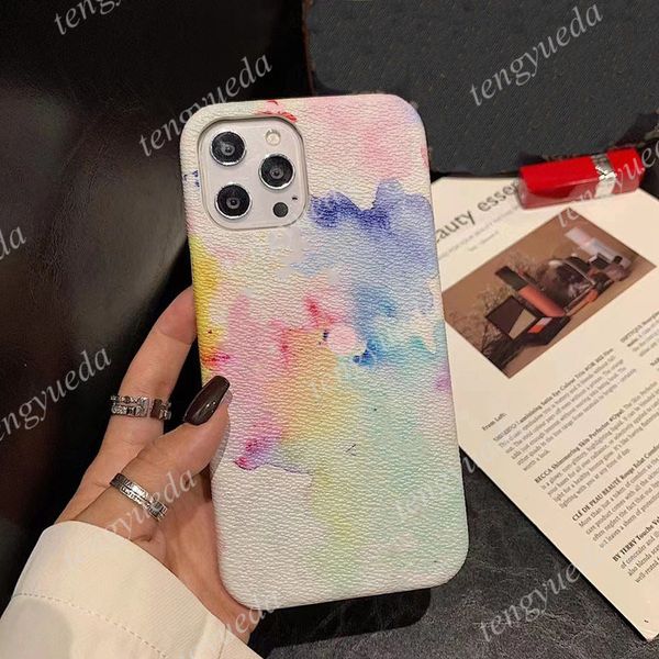 Fashion Deluxe Designer Phone Cases for iphone 11 12 13 14 15 pro max XS XR Xsmax 7 8 plus Doodle Leather Hard Shell Metal Letters Cellphone Case