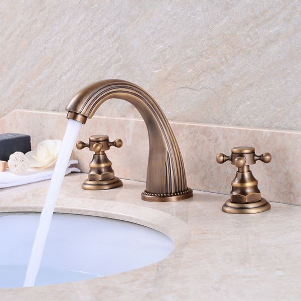 bathroom sink faucets antique brass basin mixer tap double handles 3 pcs set sg51
bathroom sink faucets antique brass basin mixer tap double handles 3 pcs set sg51
