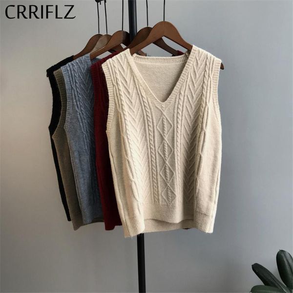 women's vests crriflz 2021 preppy style knitted vest sweater women v neck sleeveless pullover outerwear, Black;white
women's vests crriflz 2021 preppy style knitted vest sweater women v neck sleeveless pullover outerwear, Black;white