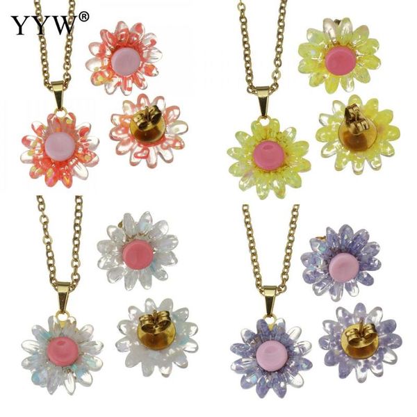 earrings & necklace 5 colors fashion flower pendant stainless steel jewelry sets stud set for women weddings gift choker, Silver
earrings & necklace 5 colors fashion flower pendant stainless steel jewelry sets stud set for women weddings gift choker, Silver