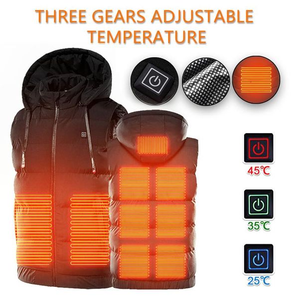 9 areas heated vest men electric heating vest thermal warm heating clothes outdoor fishing hunting winter usb heated jacket, Black;blue
9 areas heated vest men electric heating vest thermal warm heating clothes outdoor fishing hunting winter usb heated jacket, Black;blue