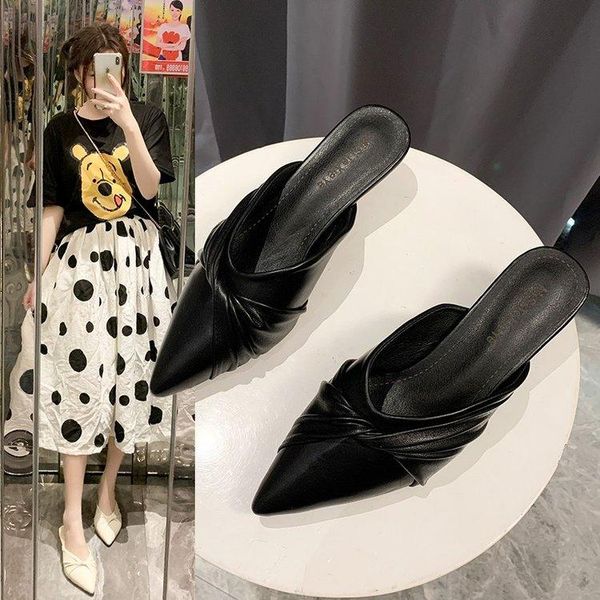female shoes low cover toe med slippers casual slides thin heels 2021 pointed luxury soft rubber fabric rome pu slippers casual, Black
female shoes low cover toe med slippers casual slides thin heels 2021 pointed luxury soft rubber fabric rome pu slippers casual, Black