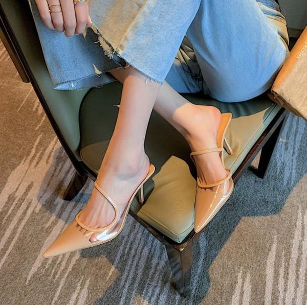 slippers plastic female 2021 summer style baotou high-heeled stiletto apricot pointed transparent sandals, Black
slippers plastic female 2021 summer style baotou high-heeled stiletto apricot pointed transparent sandals, Black