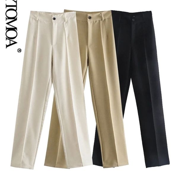 kpytomoa women chic fashion front darts office wear solid straight pants vintage high waist zipper fly female trousers mujer 220311, Black;white
kpytomoa women chic fashion front darts office wear solid straight pants vintage high waist zipper fly female trousers mujer 220311, Black;white