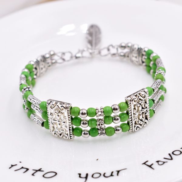 national vintage strands tree layers charm turquoises bracelets for woman fashion wristbands alloy feather pendant bracelet bangles party je, Black
national vintage strands tree layers charm turquoises bracelets for woman fashion wristbands alloy feather pendant bracelet bangles party je, Black