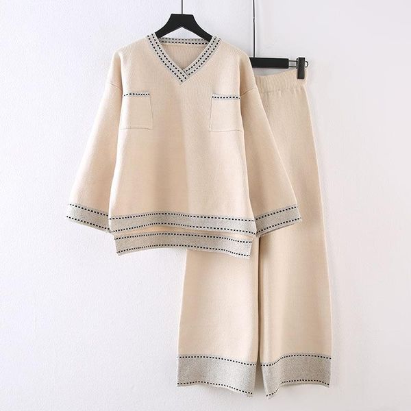 Women's Two Piece Pants SuperAen Casual Wide-leg Suit Autumn Winter 2021 Fashion Sweater Loose Pieces Sets, White
Women's Two Piece Pants SuperAen Casual Wide-leg Suit Autumn Winter 2021 Fashion Sweater Loose Pieces Sets, White