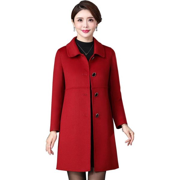 women's wool & blends fad high-end double-sided woolen coat mid-leng cloth cashmere fashionable female coats, Black
women's wool & blends fad high-end double-sided woolen coat mid-leng cloth cashmere fashionable female coats, Black