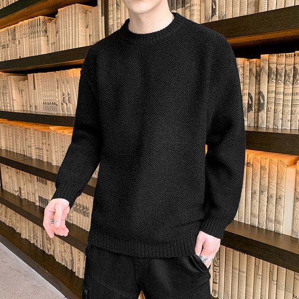 sweater knit autumn and winter men's t shirt thickened round neck pullover solid color baseline trendy clothing 55, White;black
sweater knit autumn and winter men's t shirt thickened round neck pullover solid color baseline trendy clothing 55, White;black