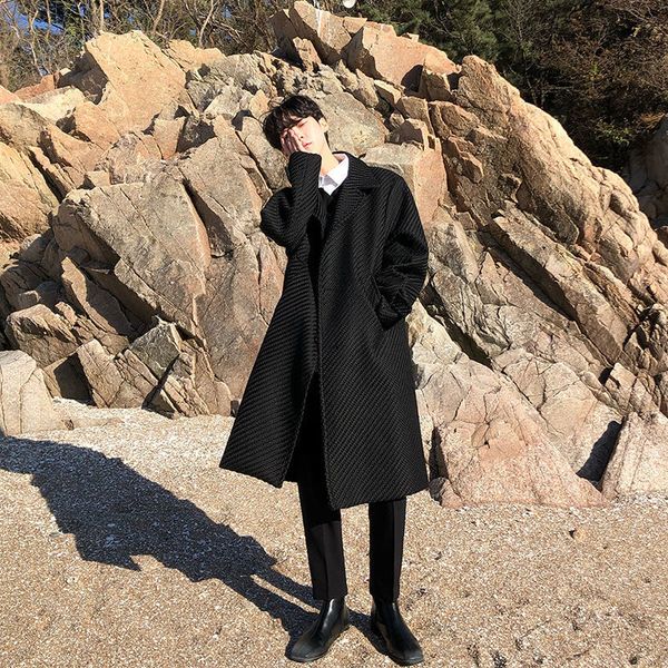 2021 black oversize men's fashion retro casual long men high-quality woolen coat mens overcoat 91hp
2021 black oversize men's fashion retro casual long men high-quality woolen coat mens overcoat 91hp