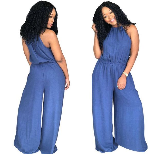 women's jumpsuits & rompers 2021 womens jumpsuit summer loose adjustable halter bandage denim sleeveless overalls for women, Black;white
women's jumpsuits & rompers 2021 womens jumpsuit summer loose adjustable halter bandage denim sleeveless overalls for women, Black;white