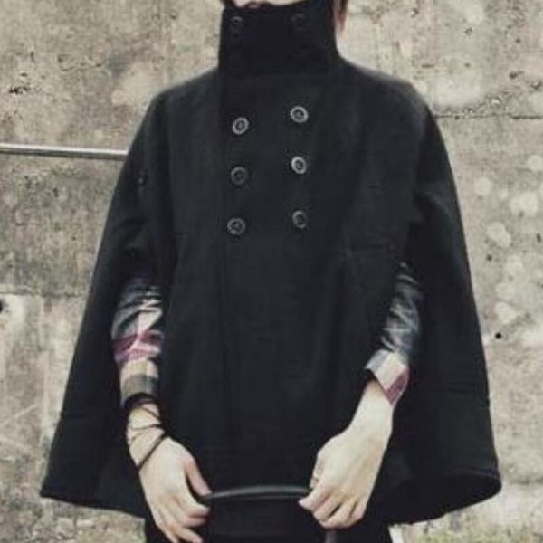men's wool & blends /spring fashion personalized custom large size cloak loose double-breasted bat sleeve woolen coat/s--6xl, Black
men's wool & blends /spring fashion personalized custom large size cloak loose double-breasted bat sleeve woolen coat/s--6xl, Black