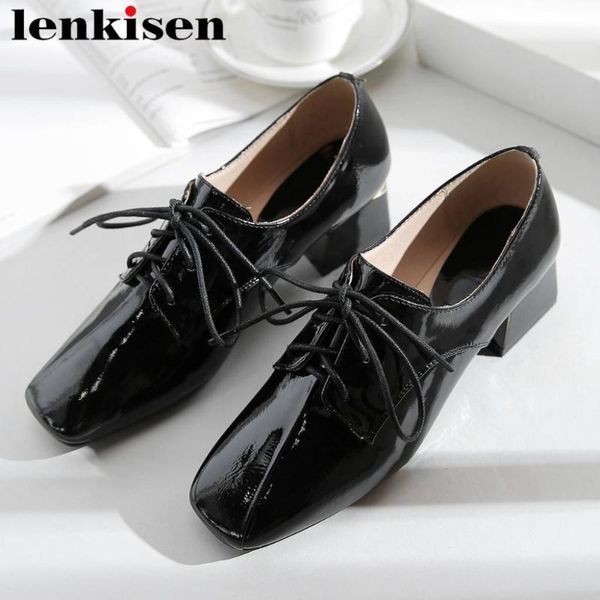 dress shoes lenkisen arrival genuine leather lace up chunky heels full grain women pumps square toe vintage dating l071, Black
dress shoes lenkisen arrival genuine leather lace up chunky heels full grain women pumps square toe vintage dating l071, Black