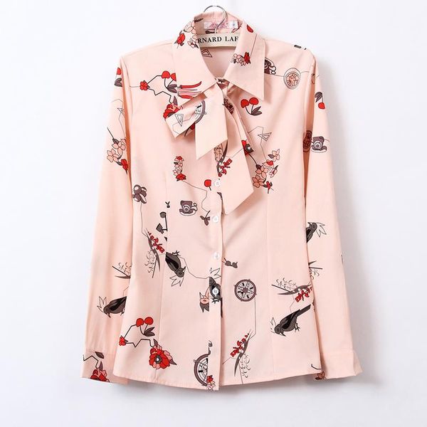 office wear women summer chiffon blouses shirts lady girls casual o-neck bow tie long sleeve printed shirts blusas df1953, White
office wear women summer chiffon blouses shirts lady girls casual o-neck bow tie long sleeve printed shirts blusas df1953, White