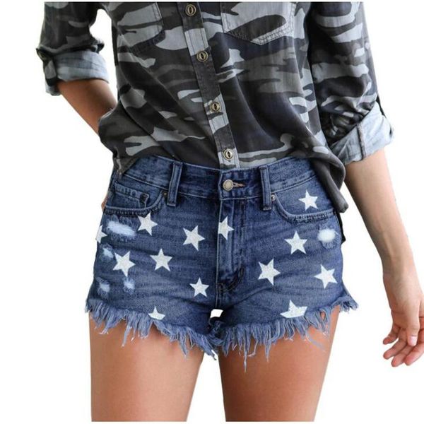 women's jeans ripped tassel summer cool women denim shorts high waists fur-lined star print plus size short, Blue
women's jeans ripped tassel summer cool women denim shorts high waists fur-lined star print plus size short, Blue